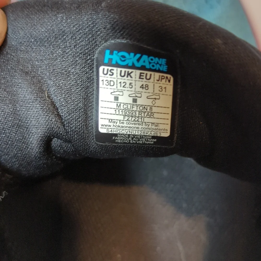 Hoka One One Clifton 8 Men's Real Teal, Aquarelle 1119393 RTAR size 13d - Picture 10 of 15